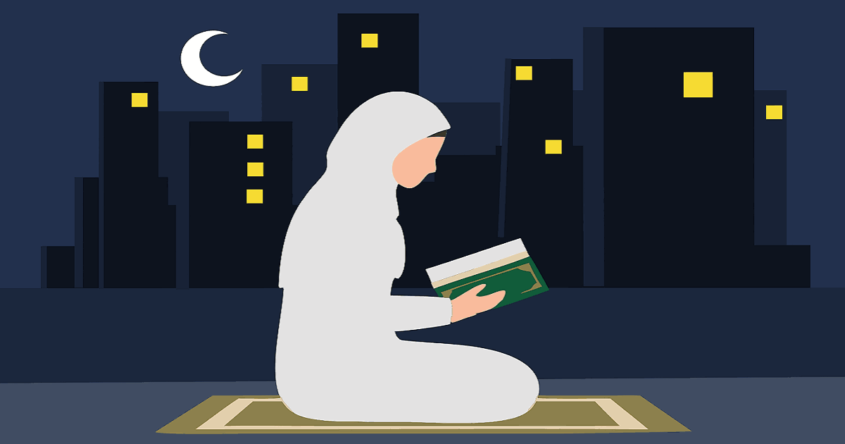 Muslim reading the Quran during Ramadan for spiritual reflection