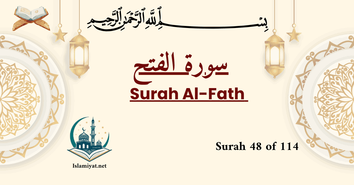 Surah Fath cover – Arabic calligraphy with English name